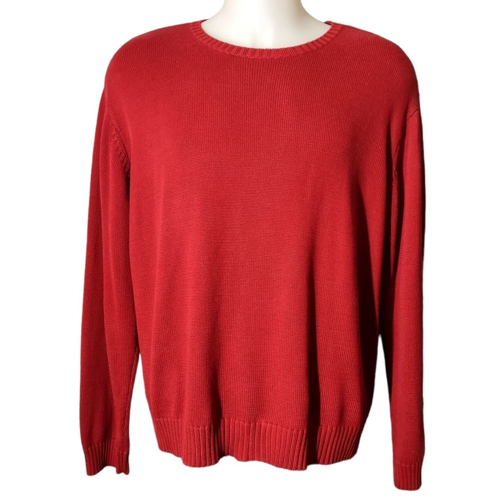 Knightsbridge Sweater Men's XL Retro Norm Core Red Crewneck Relaxed Fit Pullover